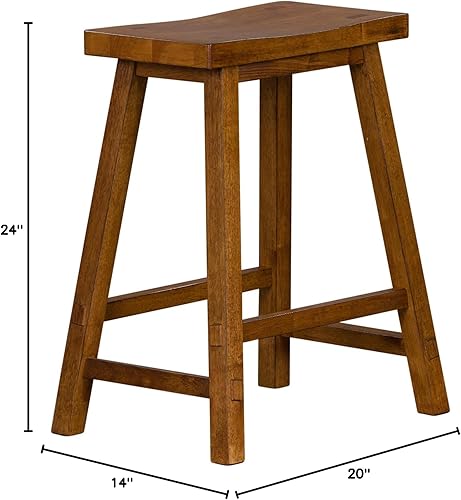 Miniatura 2 de Liberty Furniture Industries Creations - Taburete de mostrador de caballete de 24 pulgadas, tabaco, 20 pulgadas de ancho x 14 pulgadas de