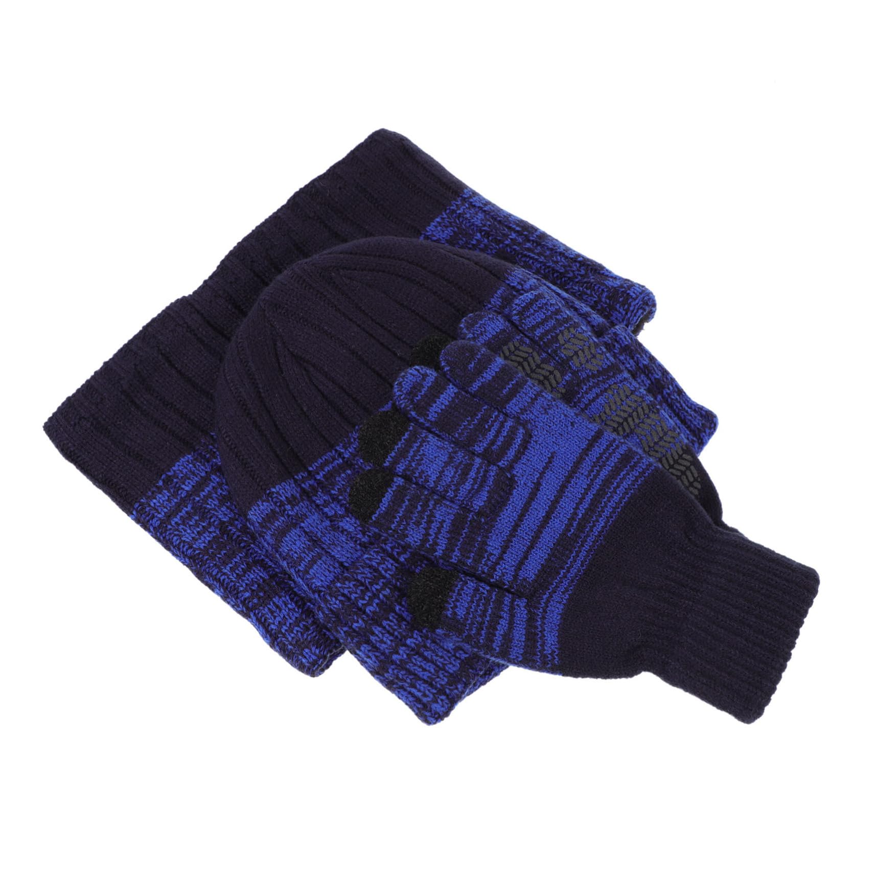 BESPORTBLE 1Set Winter Scarf and Gloves for Men and Women Thicken Knit Beanie Hat Warm Full Finger Gloves Kit Outdoor Cold Weather Accessories