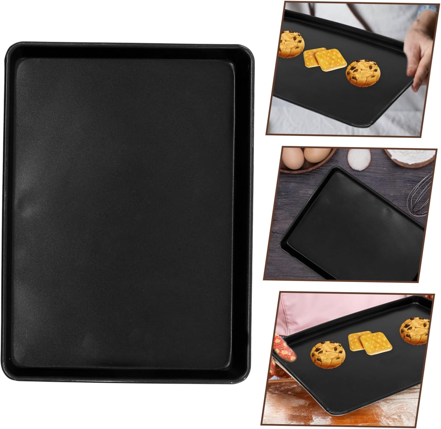 SECFOU Aluminium Alloy Baking Sheet Pan Compact Cookie Tray for Even Baking for Roasting and Pastries and Versatile Bakeware