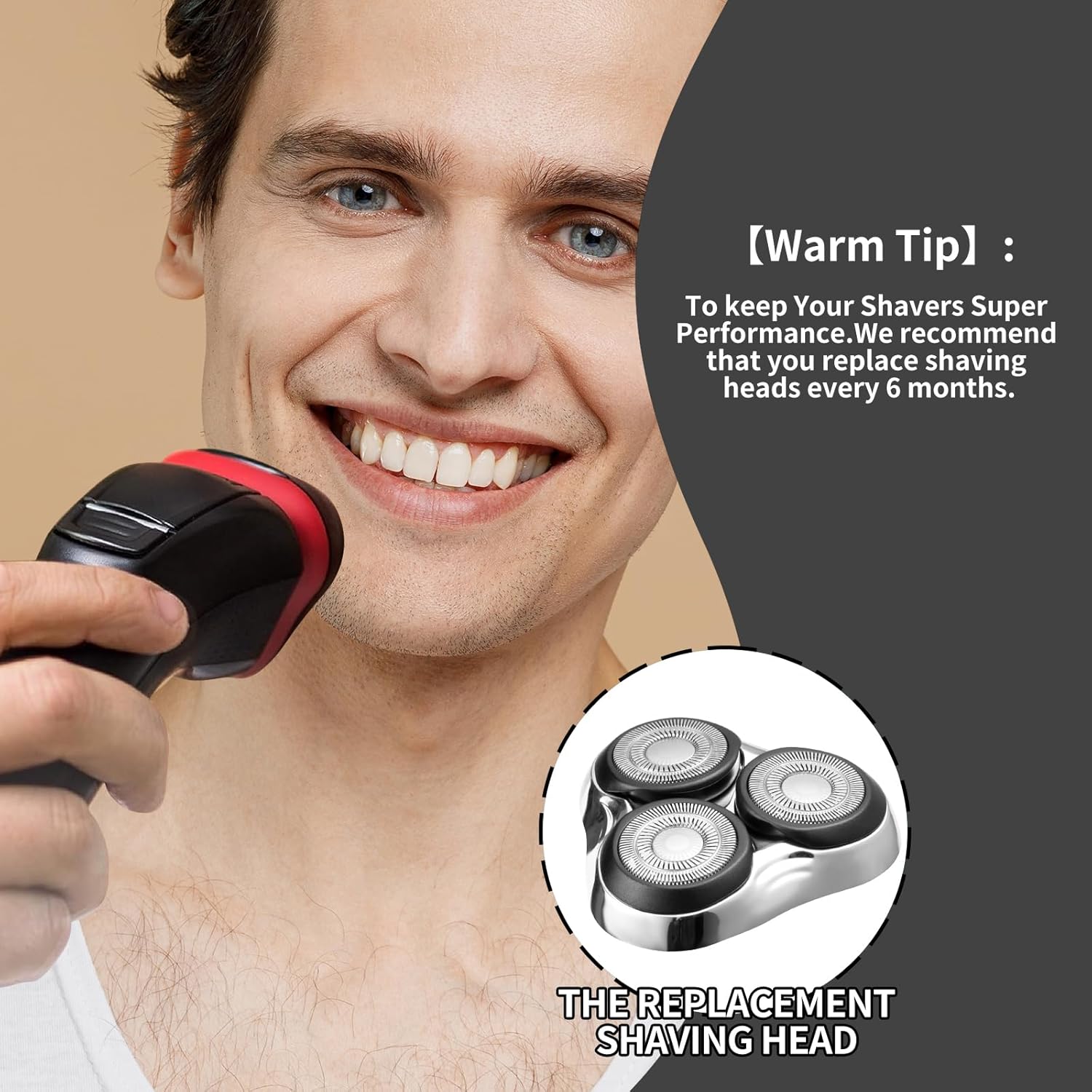 Universal Rotary Replacement Shaver Head,Compatible with Remington Shaver Series,for R3,R4,R5,R6,R7,R8,SP-3141 and SP-5161 Foils/Blades (Silver(1 Count)) - Image 2