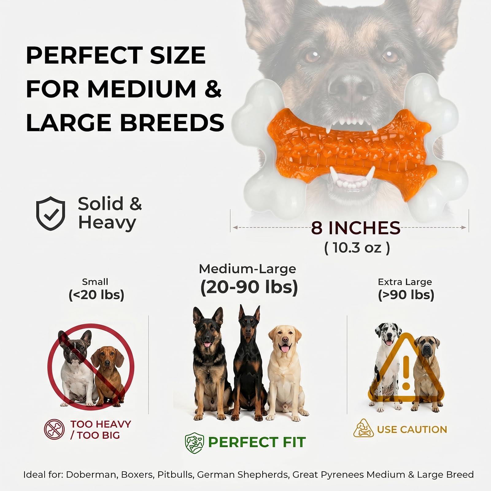 Kseroo Juguetes resistentes para perros, juguetes para perros para masticadores agresivos de raza grande, juguetes masticables agresivos para perros grandes, juguete masticable de hueso de perro,