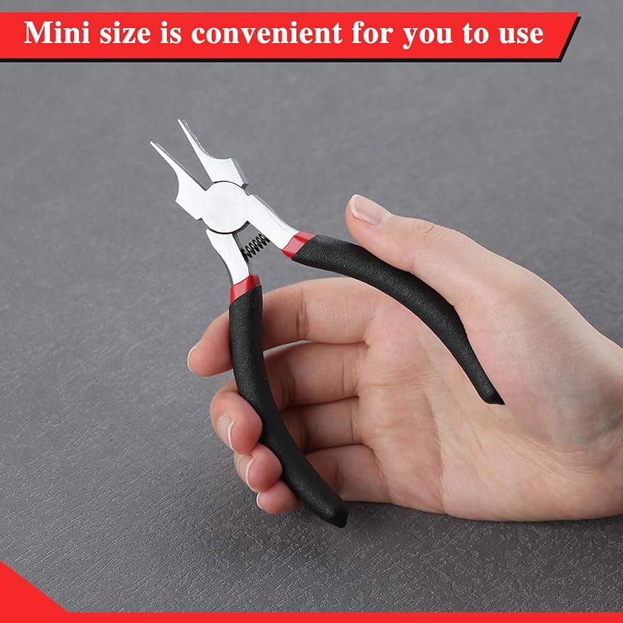 LEONTOOL 5 Inches Flat Nose Pliers For Jewelry Making Smooth Jaw Precision Duckbill Pliers, 1mm