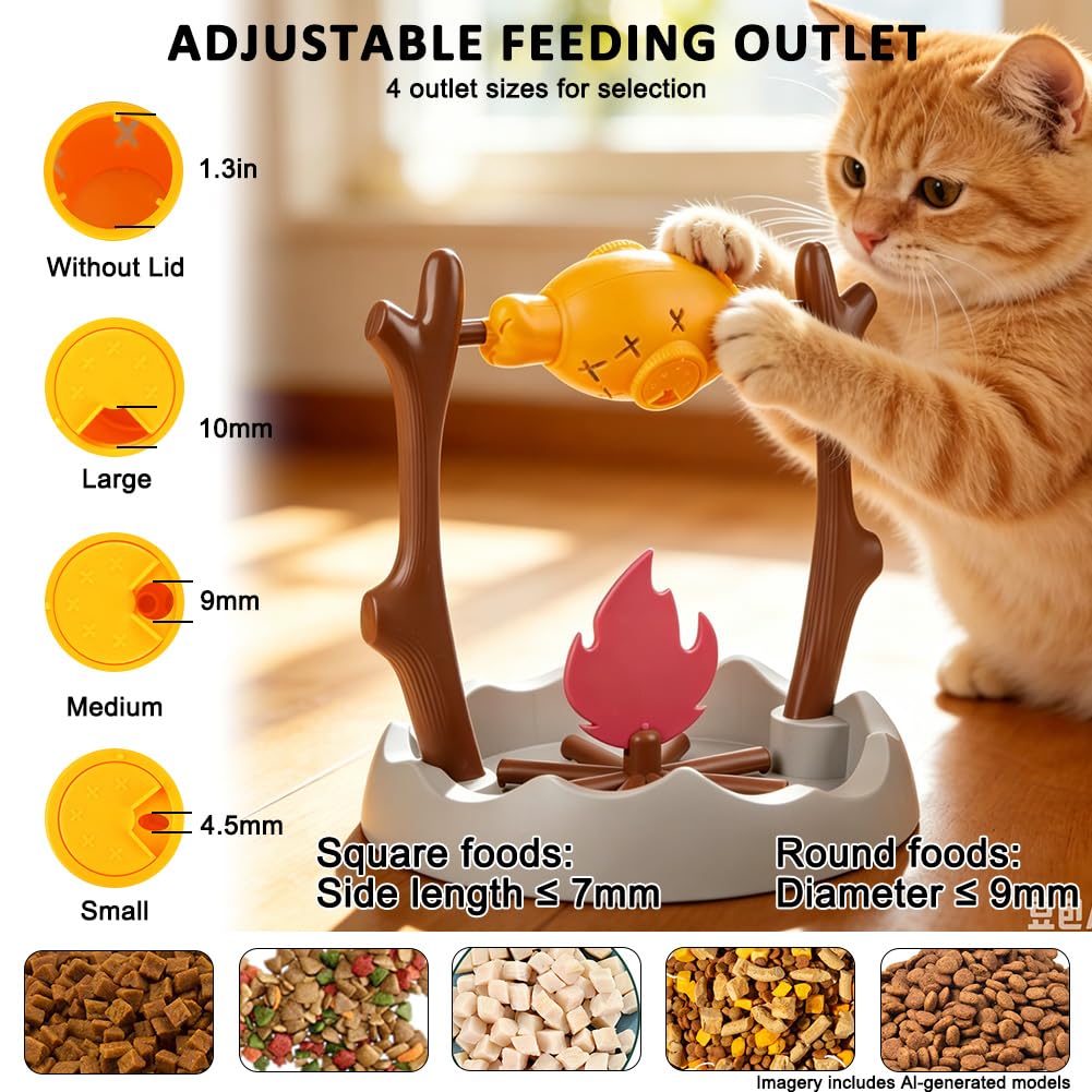 SZEE Juguete alimentador de rompecabezas para gatos, dispensador de golosinas para entrenamiento de alimentación más lento, mantiene a las mascotas ocupadas y evita comer en exceso, incluye pequeños