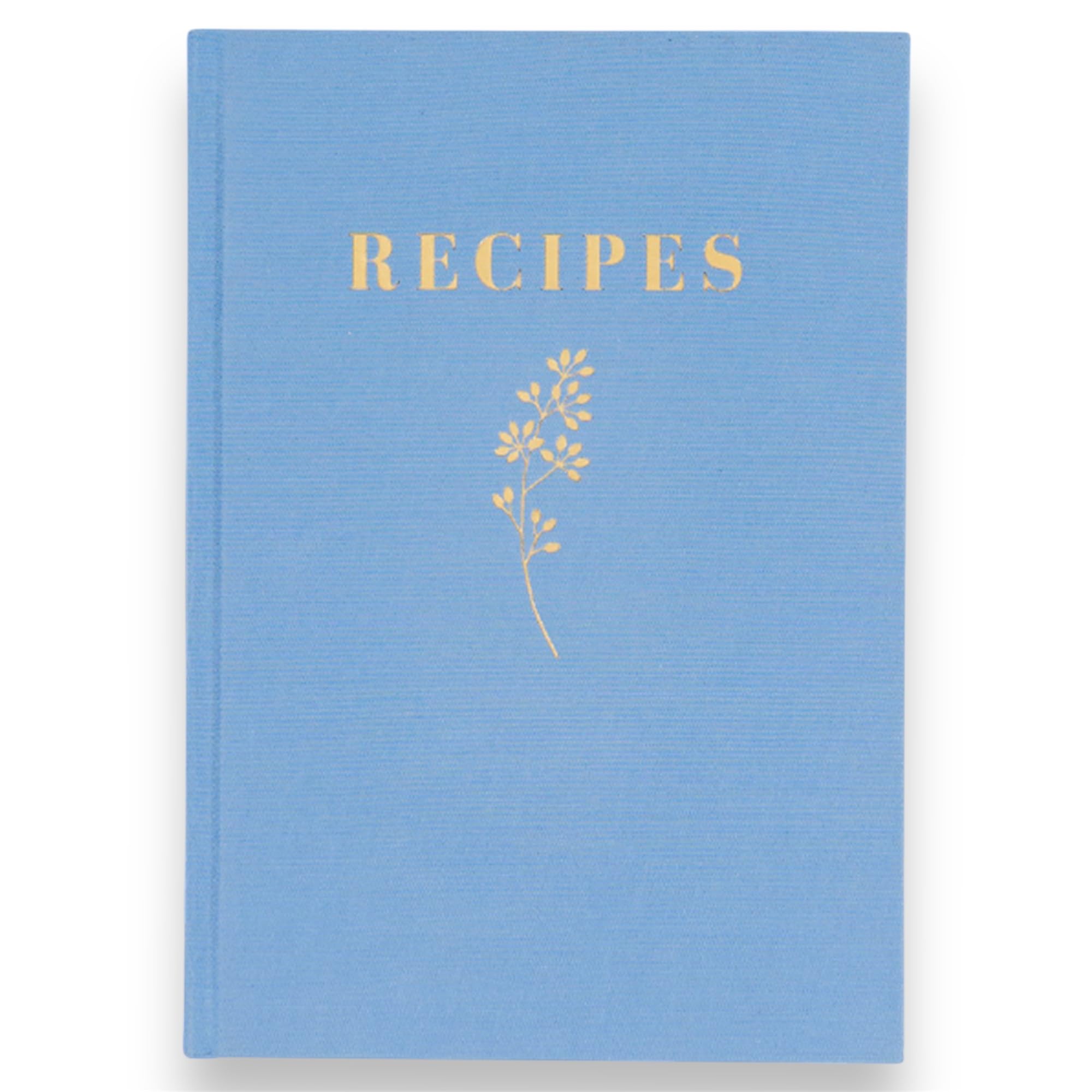 Hochwertiges Rezeptbuch zum Einschreiben eigener Rezepte, Hardcover-Leinen, mit eleganter Goldeinlage, Erinnerungsbuch für 150 Rezepte