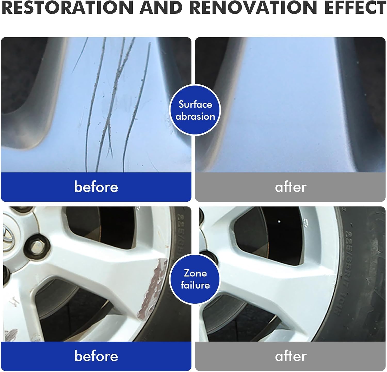 Champagne Gold Rim Touch Up Paint, Car Wheel Scratch Repair Touch Up Paint, Quick and Easy Fix Rim Scratches, Chips, Curb Rashes and Surface Damage