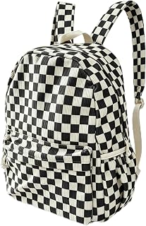 20L School Laptop Backpack for Women Cute Corduroy Casual Daypack Backpack | 17" Large Lightweight Vintage Bookbag, Water Resistant Casual Daypack for Student Adult, Daily Use for College Travel Hiking