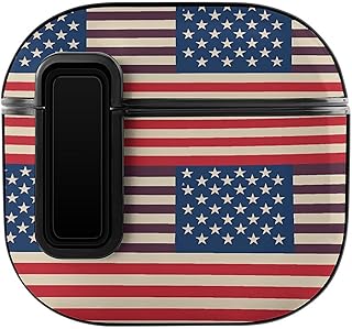 for Airpods 4 Case,Flagsprinted PC Hard Shell Snap Switch Shockproof Protective Case Cove for Apple AirPods 4 with Hanging Rope Hole