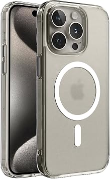 Compatible with MagSafe for Minesque iPhone 15 Pro Max SuperMatt Series Back Fingerprint Proof Rigid Matte Polycarbonate Edges Premium Clear Case Cover with Tpu Silicone Metal Key (Magnetic, 15 Pro Max)