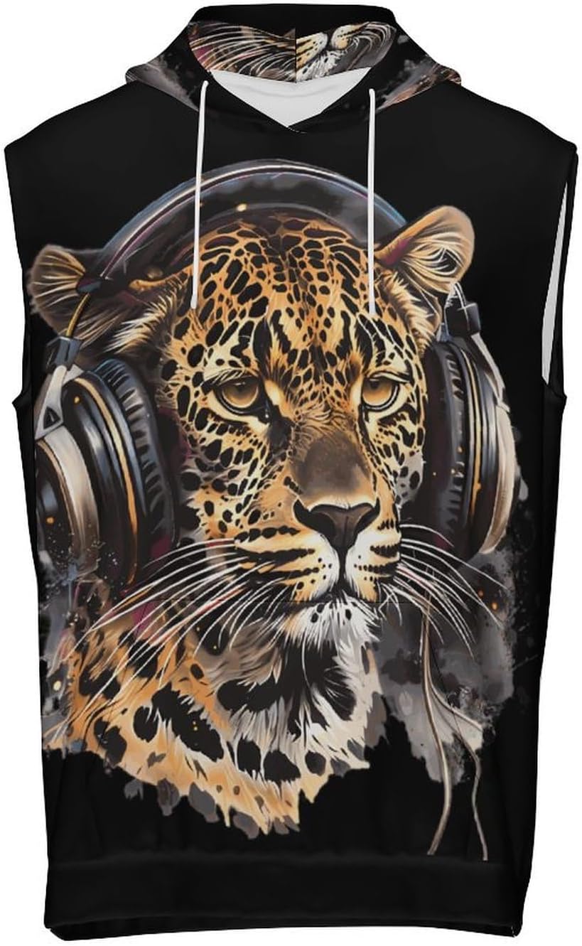 Men's Workout Hooded Tank Tops Sleeveless Muscle Gym T-Shirts