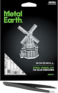 Metal Earth Windmill 3D Metal Model Kit Bundle with Tweezers Fascinations