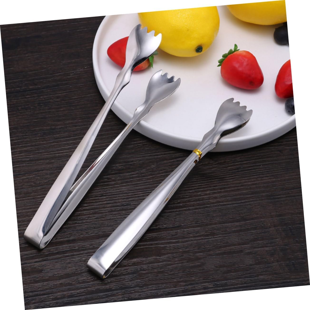 Cabilock 3Pcs Stainless Steel Heat Towel Clips Sugar Cube and Ice Cube Tongs Kitchen Serving Tongs Non-Slip Grip for Restaurant and Home Use