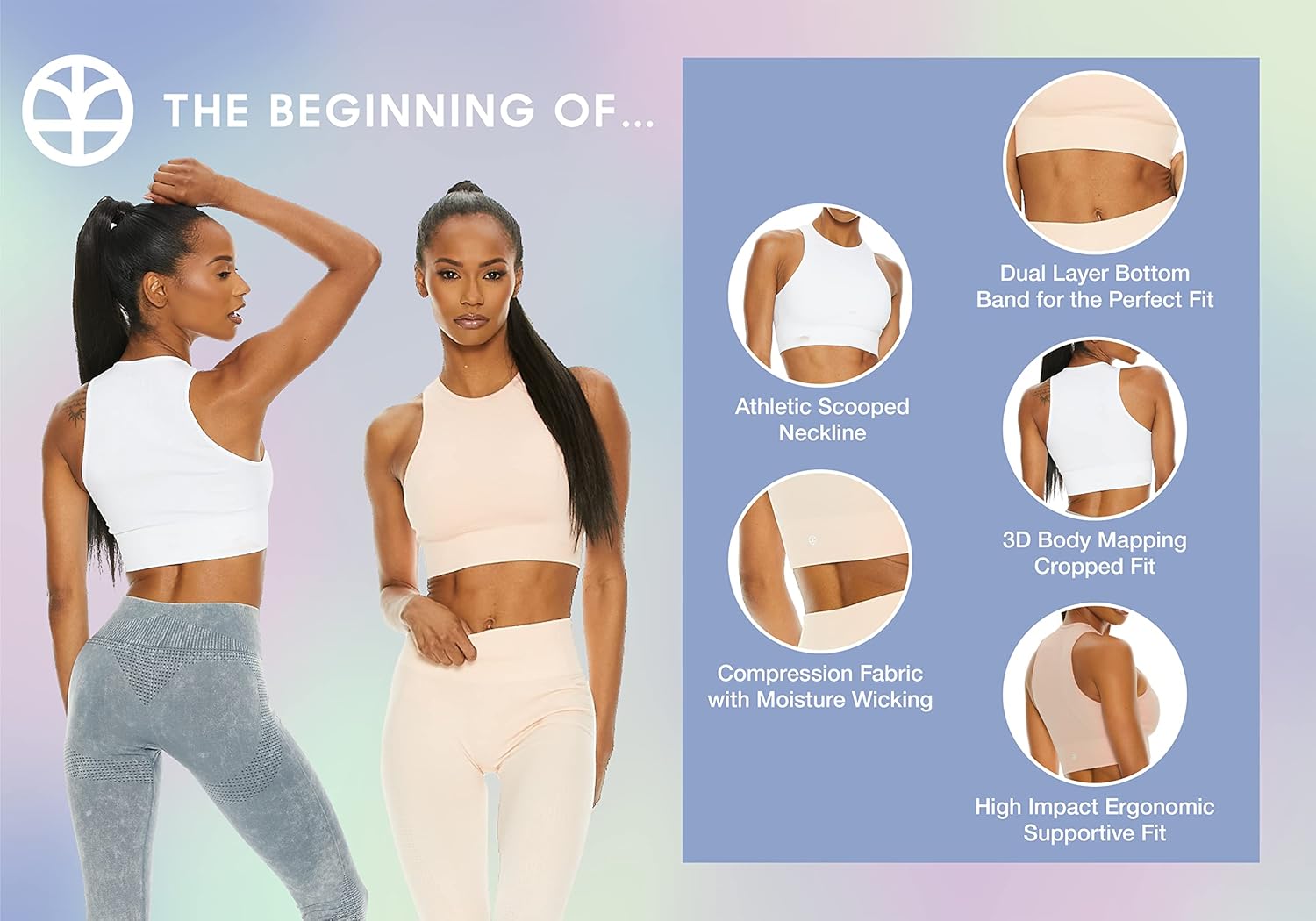 TBO Seamless Sports Bras for Women - Padded Chest High Neck Workout Crop Top - Image 4