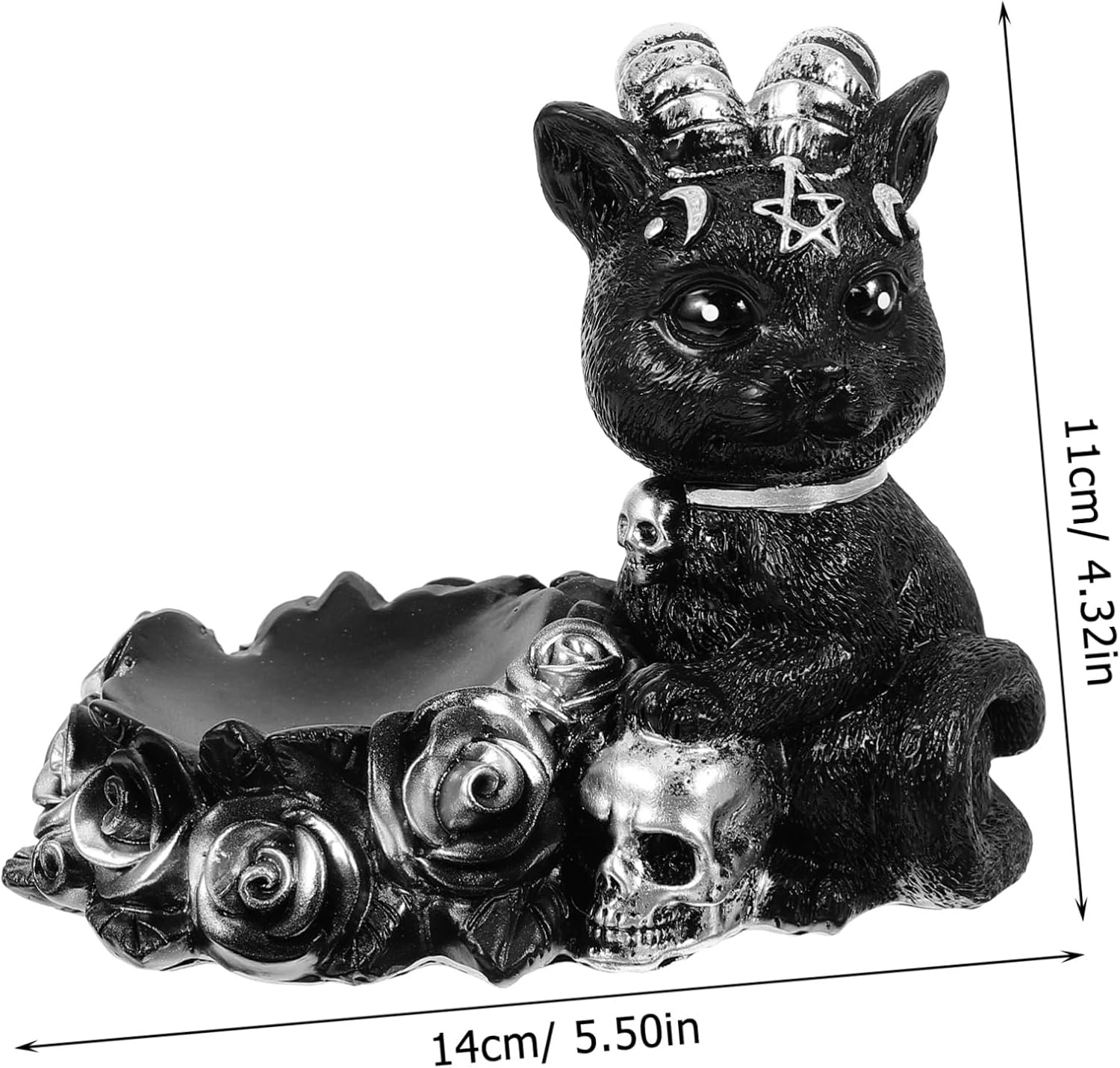 Halloween Crystal Ball Base Stand, Vintage Black Resin Sphere Display