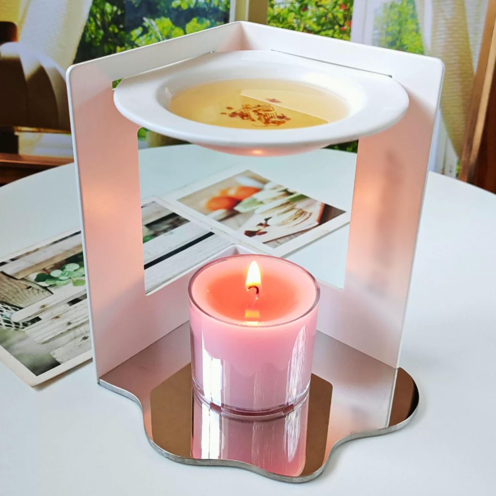 Squisito 8 candele in vetro realizzate con burro chiarificato vegetale naturale e stoppino in cotone, 15 ore di combustione pulita, candele in barattolo senza profumo. tranquillo(Lila)