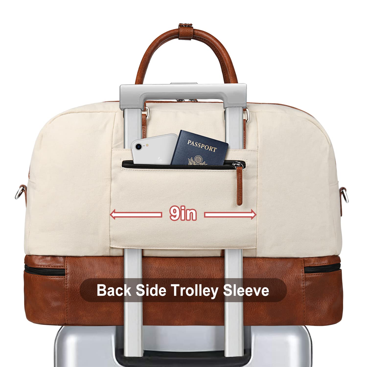 Weekender Bag for Women, Canvas Travel Duffel - Image 4