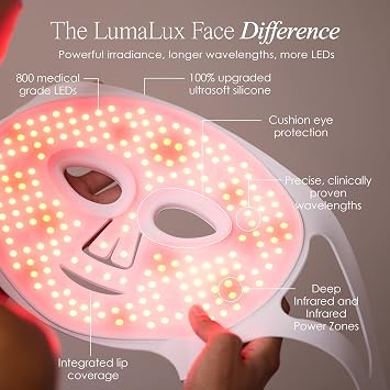 LED Light Therapy Mask by Project E Beauty | Silicone Face Facial Mask | Red Blue Light Skin Rejuvenation Anti-Aging | Remove Reduce Wrinkles | Home Spa Treatment Skincare Device
