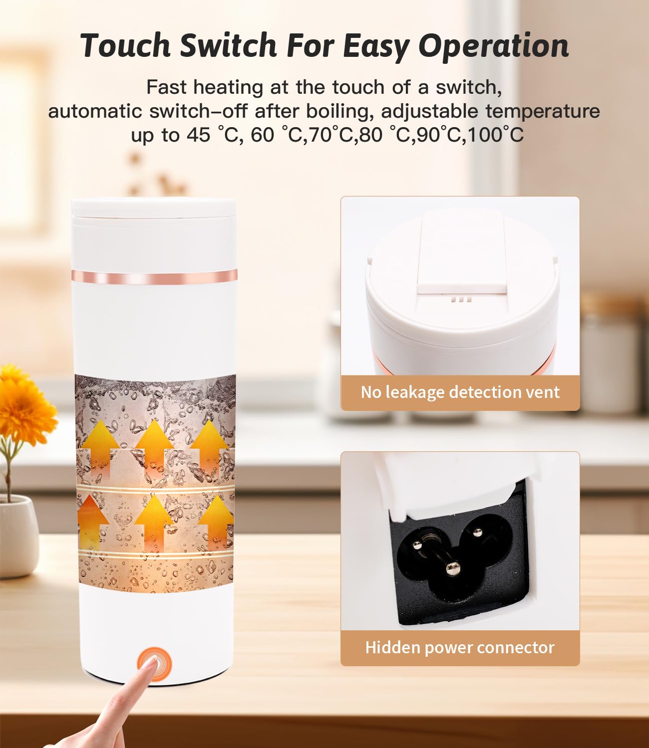Travel Kettle Small, mini czajnik z 6 ustawieniami temperatury