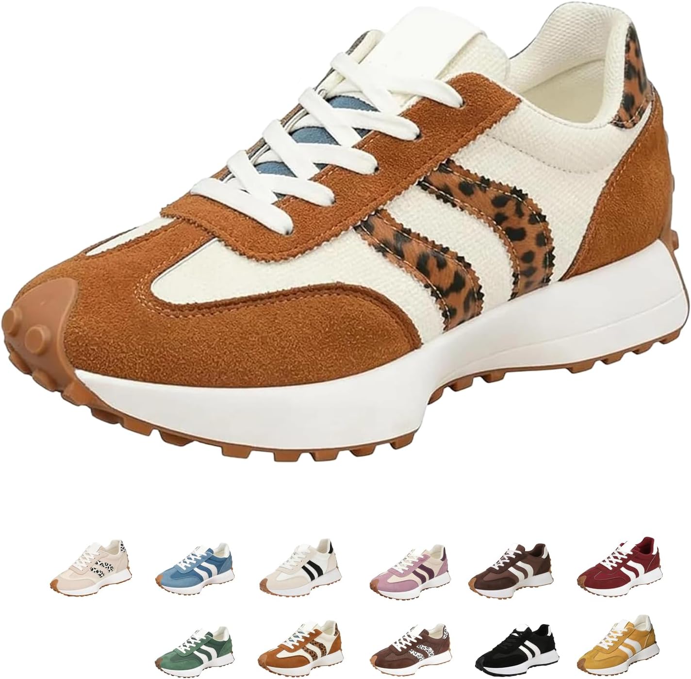 Women's Sneakers Thick Sole Sneakers Breathable Walking Shoes Retro Casual Fashion Sneakers Lightweight Platform Non-Slip Rubber Sole