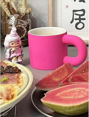 Miniatura 3 de Taza rosa, tazas de café rosas, regalos para mujeres, tazas novedosas de regalo para amigos, taza de café de cerámica para jugo, café, té y bebidas,