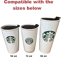 Vista 5 de MIE Tapa de repuesto para Starbucks - Compatible con tazas de viajevasos de cerámica de 10oz, 12oz y 16oz