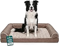 Vista 31 de Furhaven Pet – Sofá de felpa ortopédica para perro, cama con forma de L, tumbona ergonómica con contorno de cuna, cama para perros y gatos, varios