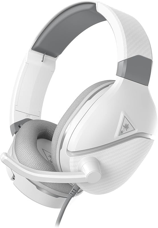 Auriculares para juegos multiplataforma con cable Turtle Beach Recon 200 Gen 2, Xbox, PS5 | Xbox Series X|S y Xbox One, PlayStation, PS4, PC, potenciador de graves activo, micrófono que se gira para silenciar, monitoreo de micrófono, espuma viscoelástica, blanco