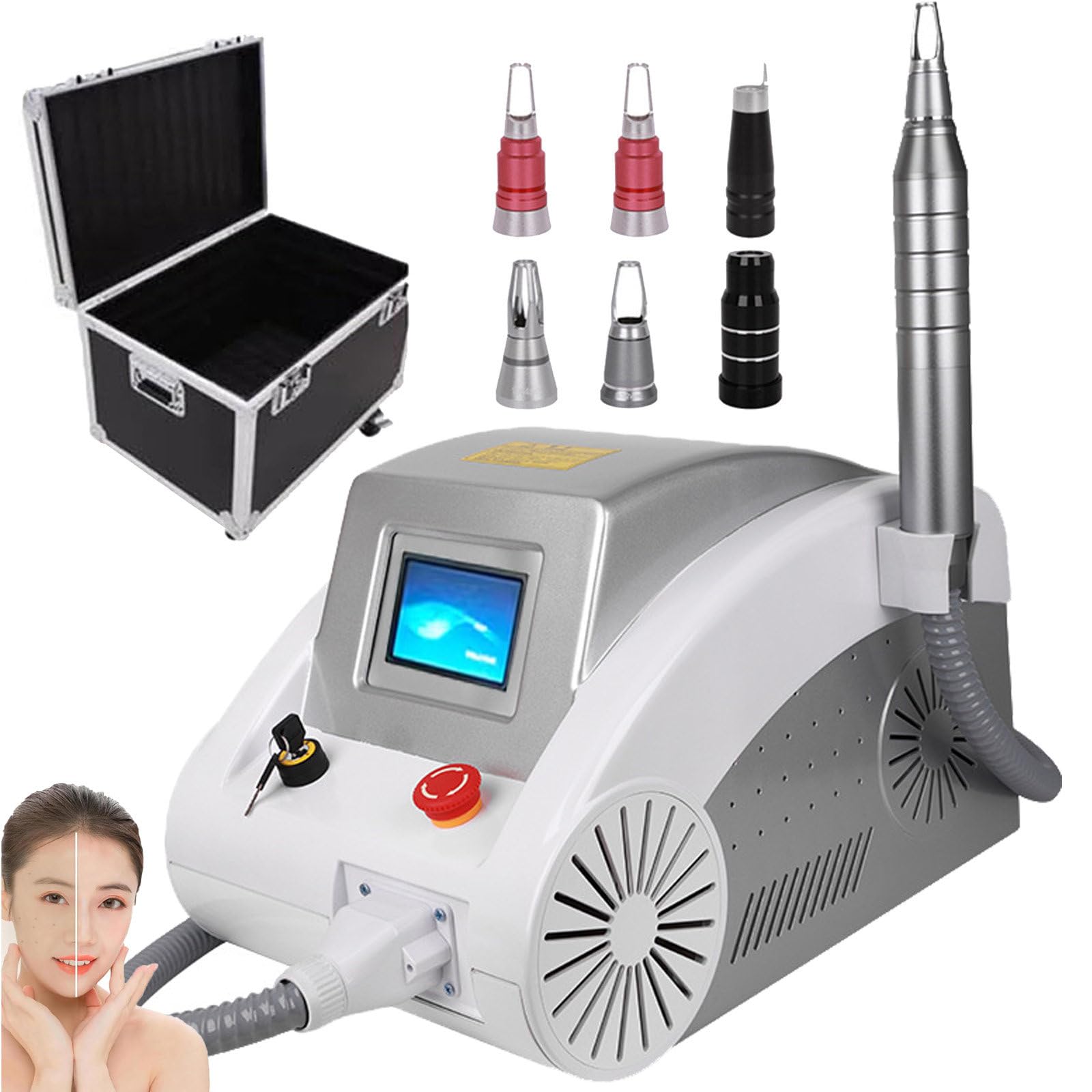 Appareil de détatouage laser pioseconde pour sourcils (532 nm, 755 nm, 1064 nm), avec 6 sondes, pour le détatouage des sourcils, des lèvres et des yeux, l'élimination des pigments, des taches, de