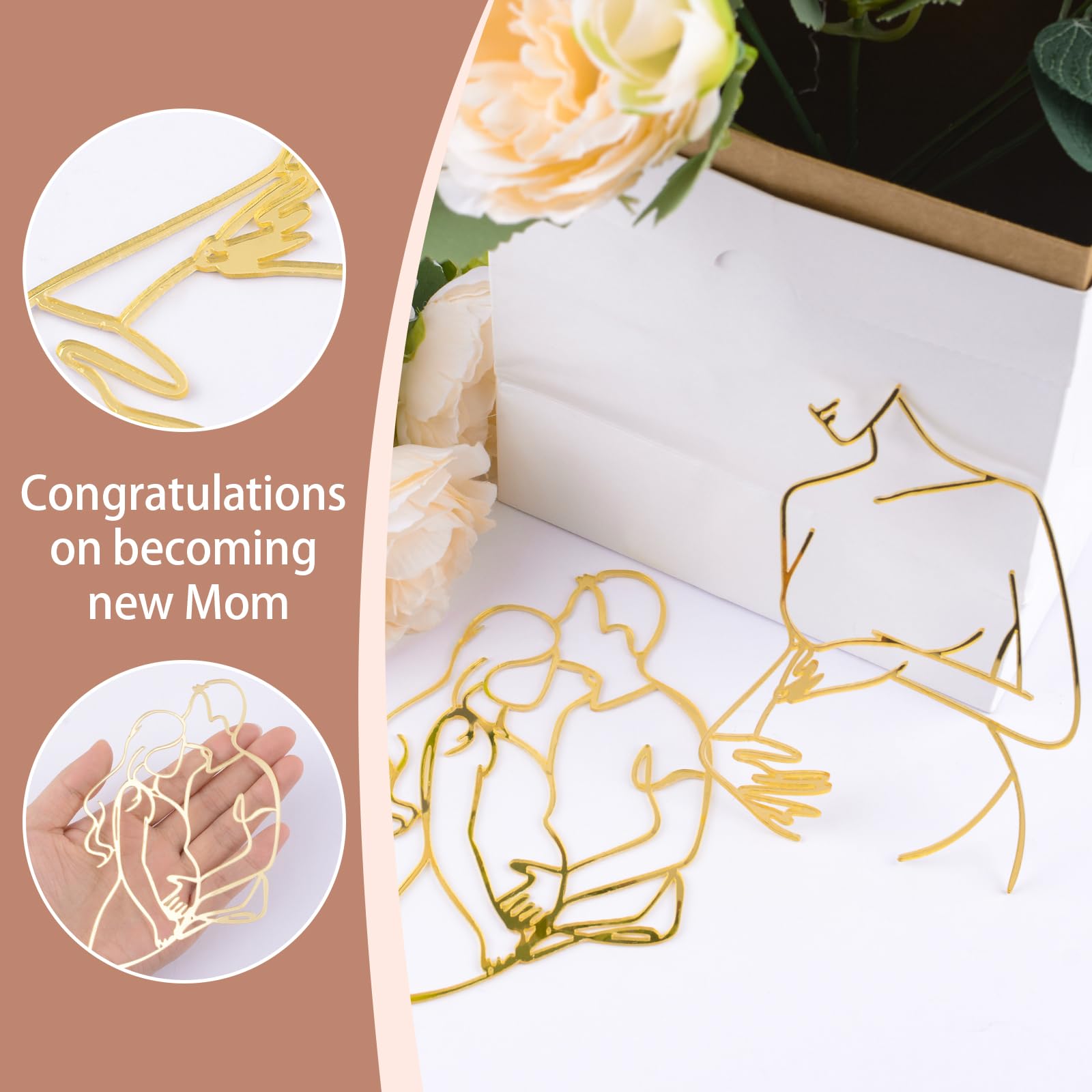 URROMA Gold Baby Shower Cupcake Toppers - Image 4