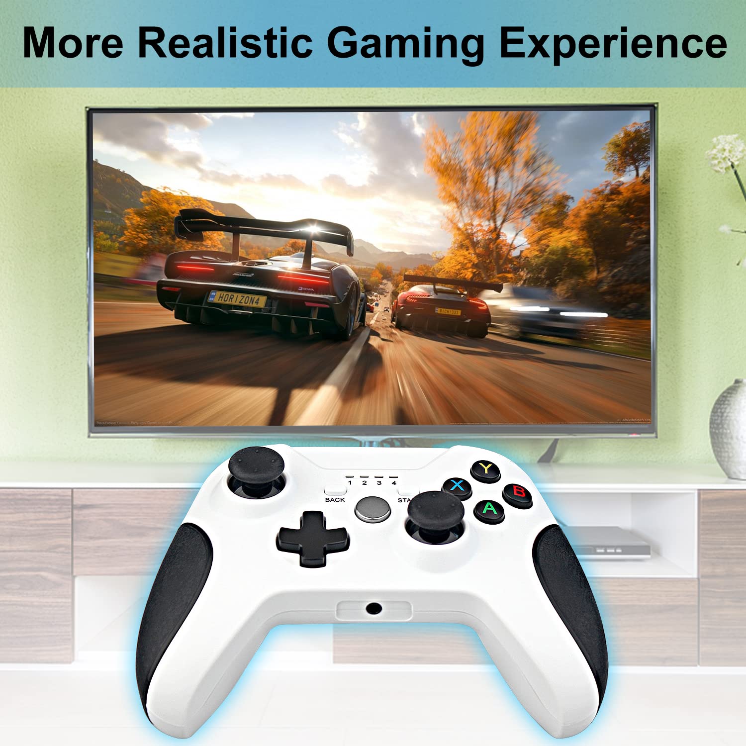OSTENT Wired USB Manette de jeu Manette de jeu pour Microsoft Xbox One/Xbox One S/Windows PC pour ordinateur portable couleur blanche