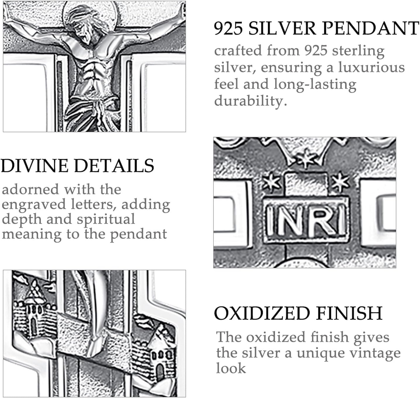 AEONSLOVE 925 Sterling Silver Saint Benedict/St Michael/Cruz de Caravaca Pendant Necklace Religious Gifts for Women Men - Image 8