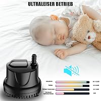 Lnicez Mini Merülő Szivattyú 25W 1500L/h - Akváriumokhoz, Kerti Tavakhoz, Szökőkutakhoz, Alacsony Vízszintű Szivattyúzáshoz, Túlmelegedés El 4