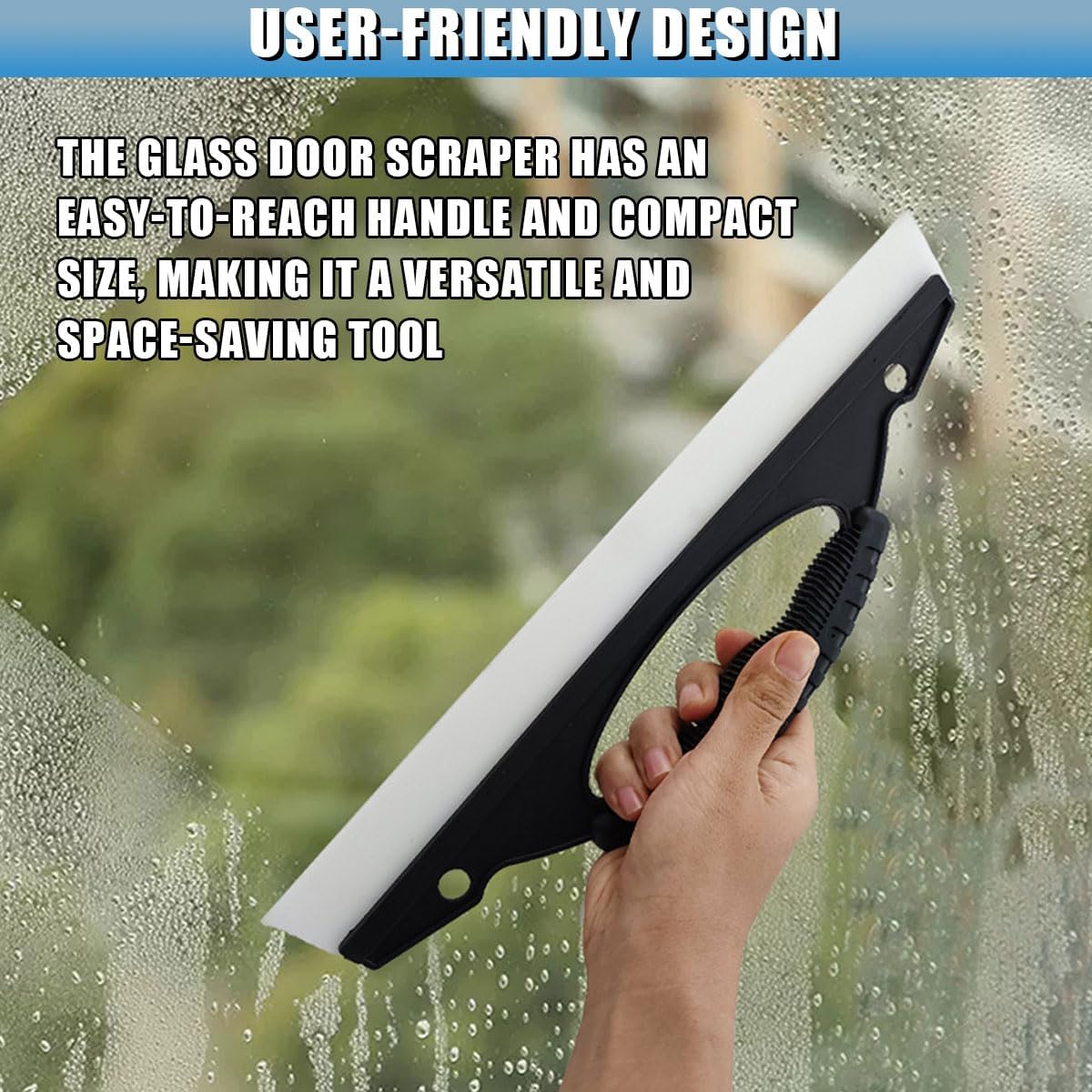 Car Wash Squeegee, 12 Inch Automotive Window Squeegees for Drying, Antislip Silicone Auto Windshield Water Blade with Handle, Flexible Vehicle Glass Drying Tool (2PCS)