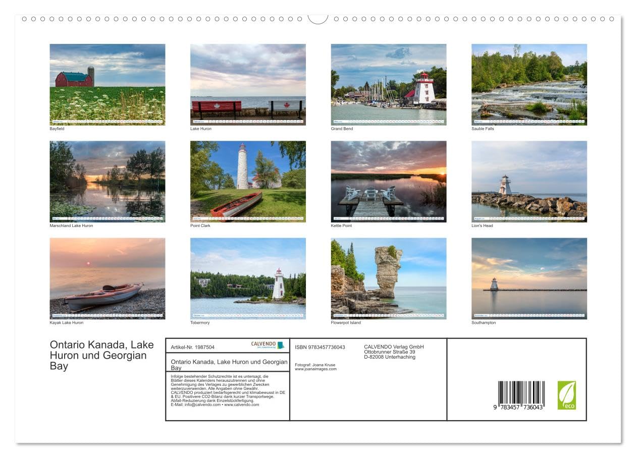 Ontario Kanada, Lake Huron und Georgian Bay (hochwertiger Premium Wandkalender 2026 DIN A2 quer), Kunstdruck in Hochglanz: Farbenprächtige ... und Georgian Bay verzaubern Kanada Fans.