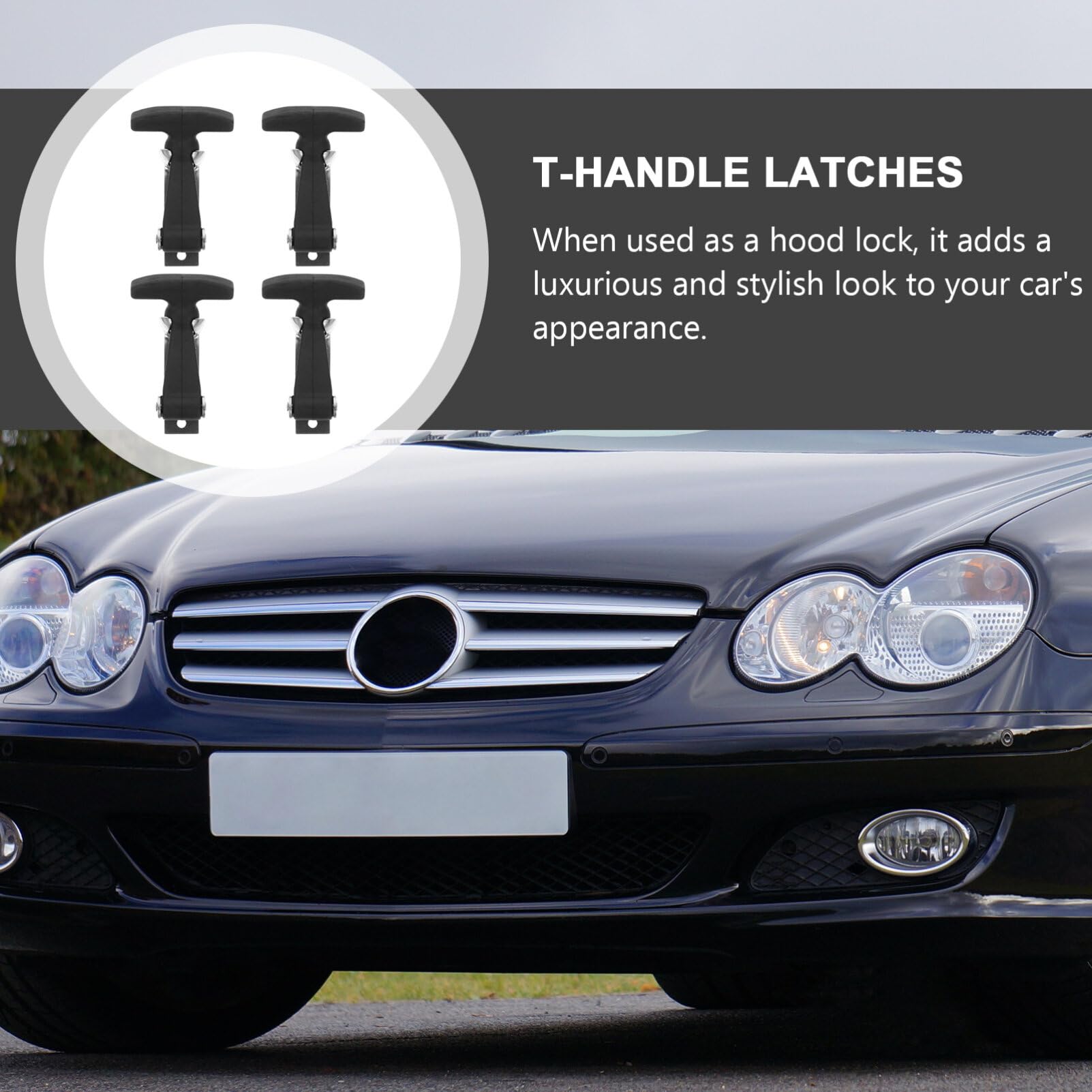 Supporti Elastici Per Cofano In Gomma - Chiusura A Scatto Per Veicoli - Set Di 4 Pezzi - Foto 3