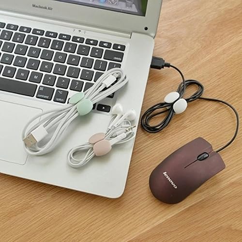 Miniatura 4 de Organizador de cables de silicona, 10 unidades, organizador de cables de silicona para auriculares, soporte multiusos para organizar cables de