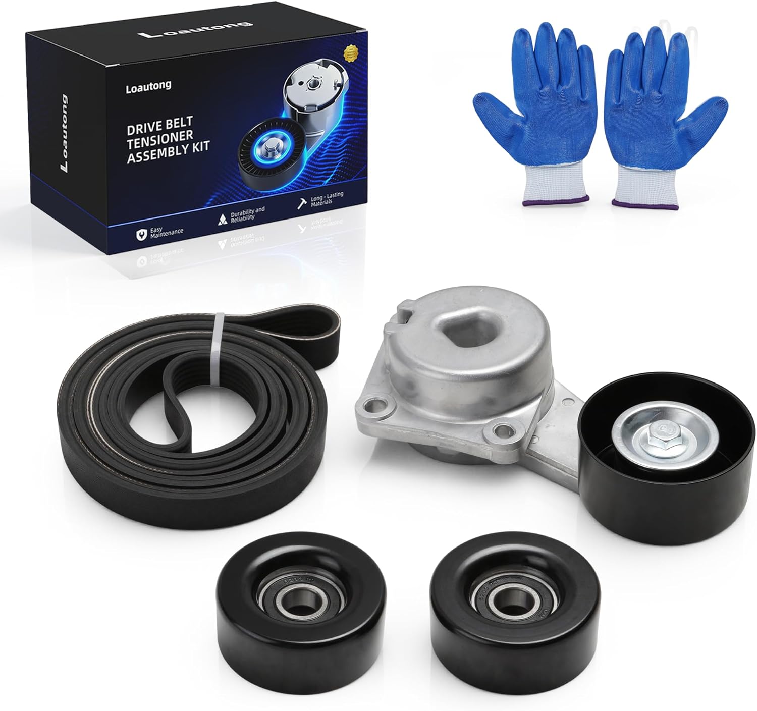 Drive Belt Tensioner Pulley Kit for Ford F250/F350 Super Duty 2011-2018, for F350 2011, for E350 Super Duty 2017-2018, for E350 2013-2016, 90K-39179A, 39179, 49465, 36491, 50037