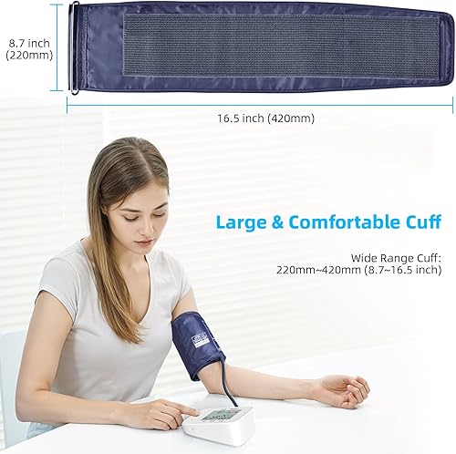 Miniatura 7 de Monitor de presión arterial superior del brazo máquina automática de presión arterial para uso doméstico, monitores BP con puño grande de 8.7 a 16.5