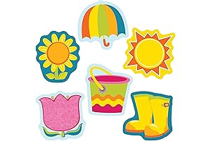 Carson Dellosa Spring Cutouts for Bulletin Board: Umbrella Cutouts