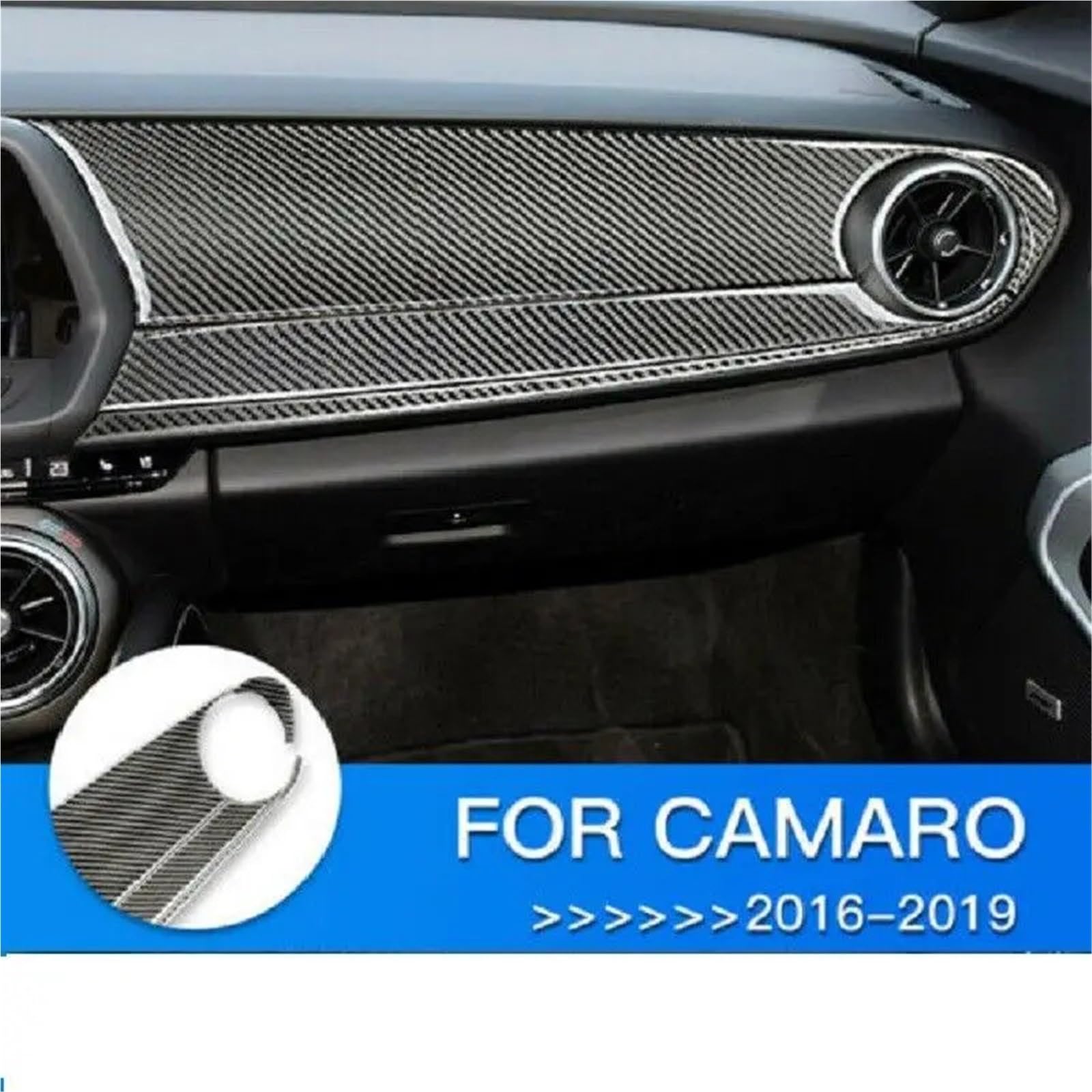 Folia na panel‌ Okleina skrzynia biegów‌ Naklejki na konsolę środkową z włókna węglowego Car Copilot pasujące do Chevroleta Camaro 2017-2019