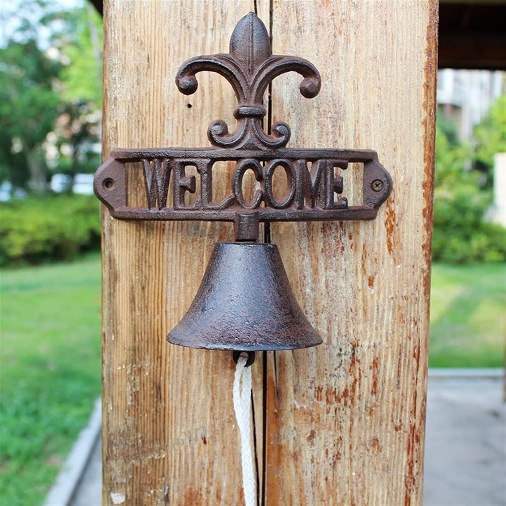 Vintage Door Bell,Manual Doorbell， Wall Mounted Chimes Welcome Entry Door Bell, Antique Doorbell Hand Bell ?for Decoration, Front Door, Interior, Exterior Decor, 21.5 * 11.5 * 23cm