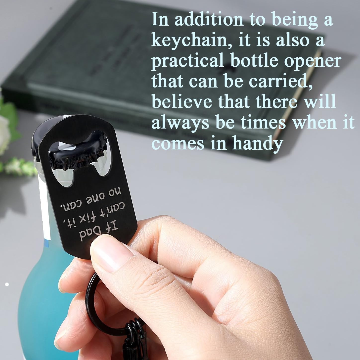MAIBAOTA Fathers Day Keychain Gift for Dad Happy Birthday Gift Father's Day If Dad Grandpa Uncle Can't Fix It No One Can