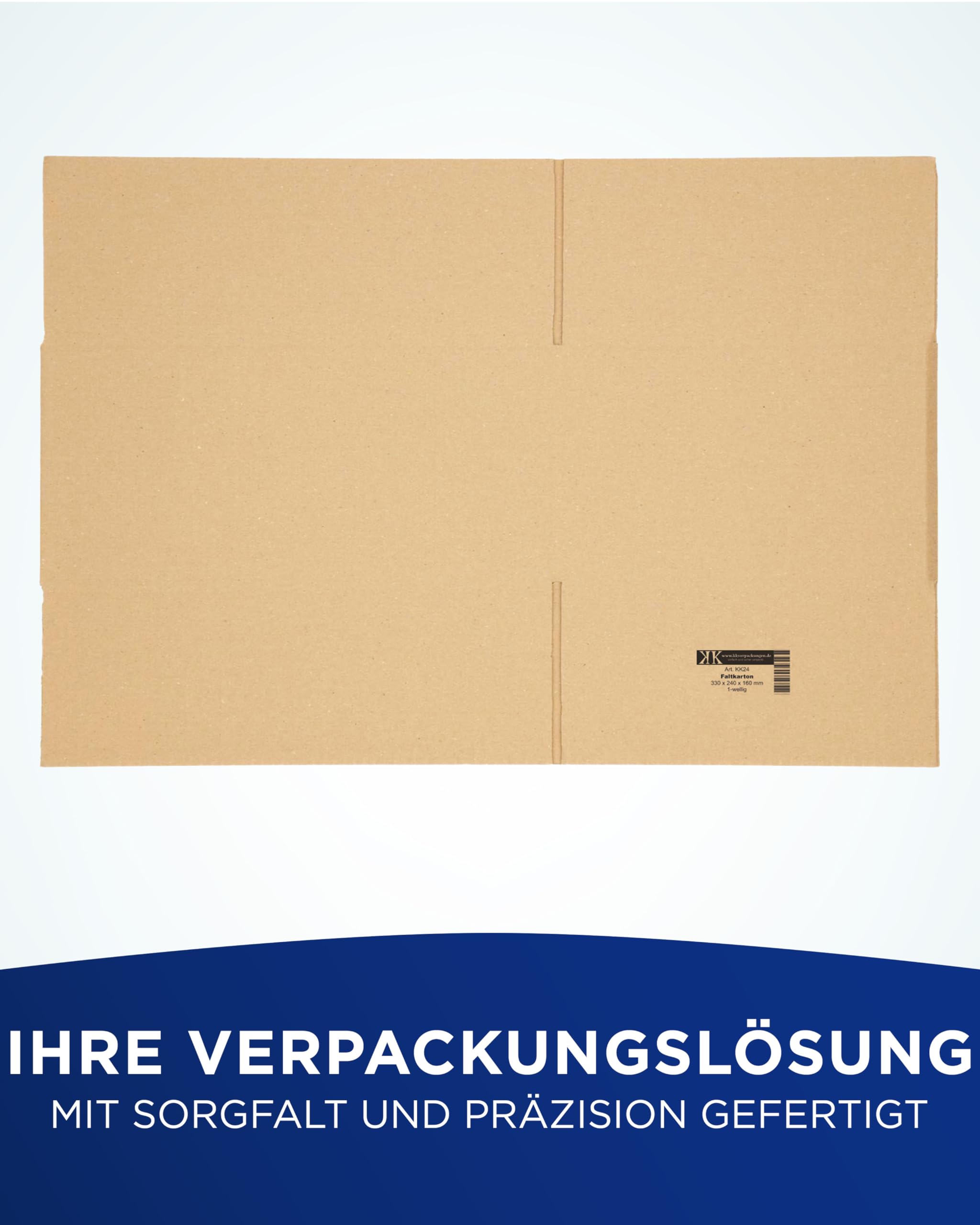 KK Verpackungen Versandkartons 330 x 240 x 160 mm Braun 1-wellig (Außenmaß 336 x 246 x 172 mm) | 100 Stück, Faltkartons Kartons geeignet für Versand als DHL Paket DPD Hermes GLS Paketklasse S (KK24)