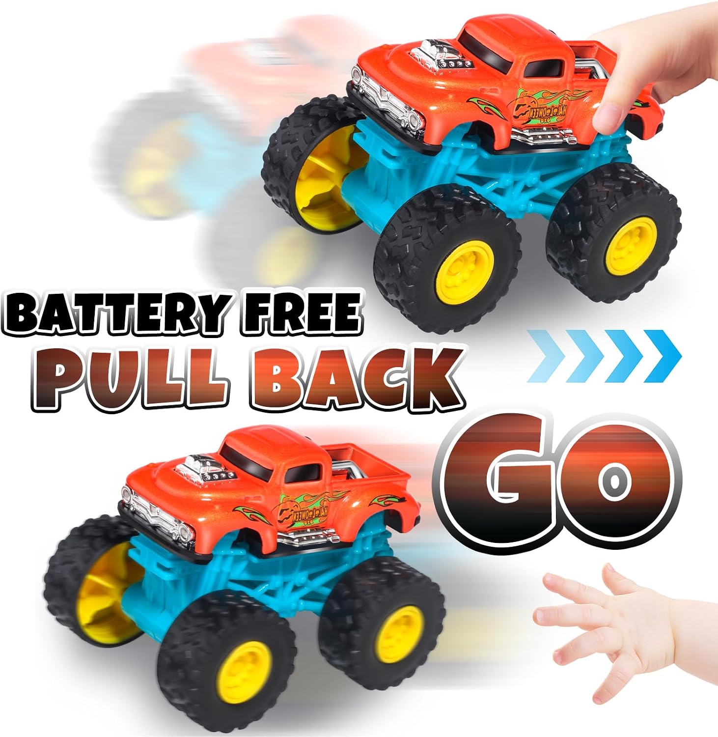 ミニモンスタートラックセット ダイキャストカー 3個セット 強力なプルバックカー レースカーおもち 【ゴージ】