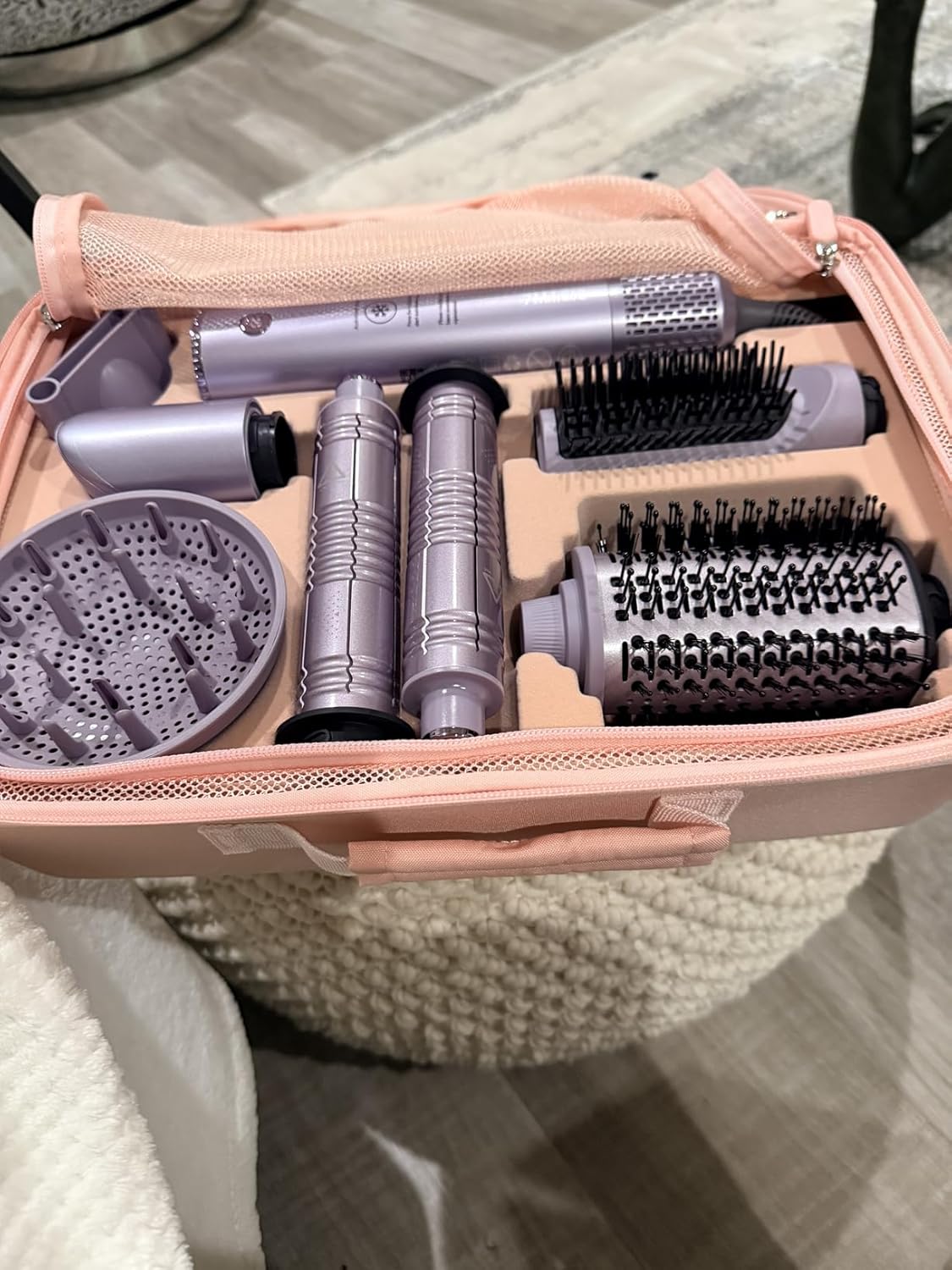 7MAGIC 7-in-1 Hot Air Styler, Hair Styler Dryer Brush with Auto-Wrap Curlers, High-Speed Hair Dryer for Fast Drying, Volumizing & Straightening, Travel Case Included, Champagne Gold