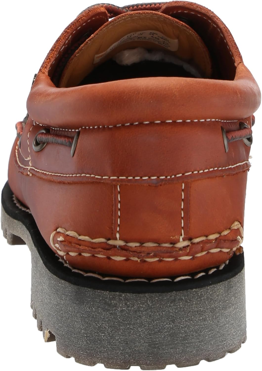 Timberland Men's Authentic 3-Eye Lug Handsewn Boat Shoe, Medium Orange Full Grain, 7.5 M US - Image 3