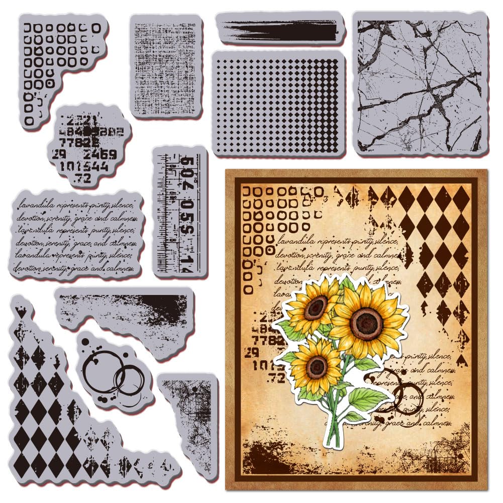 GLOBLELAND Macchie di Vernice Timbri Trasparenti Macchie di Vernice Timbri Decorativi Trasparenti Timbri In Silicone Da 15x15 cm per Realizzazione di Cartoline e Album di Foto Decorazione Decorazione