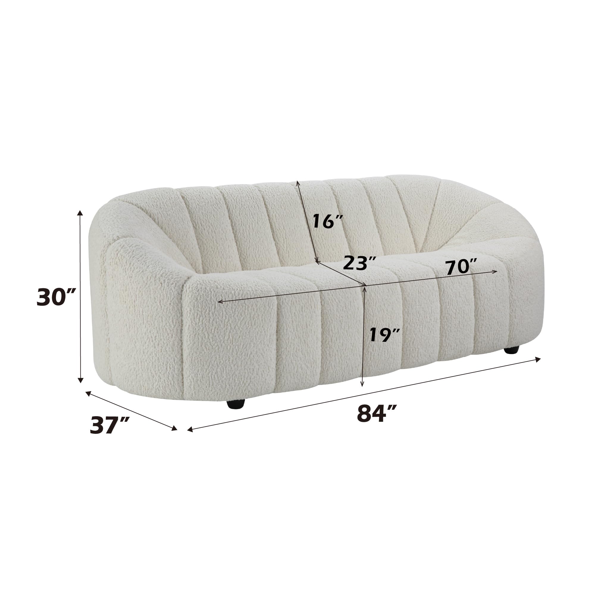 Amazon.com: Acme Osmash Wooden Frame Sofa in White Teddy Sherpa