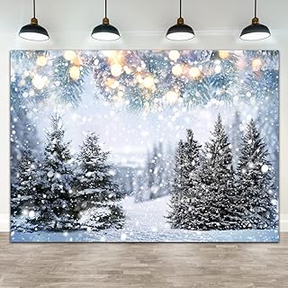 Lofaris Winter Wonderland Backdrop Christmas White Forest Snowflakes Photography Background for Kids Children Newborn Baby Shower Birthday Party Decor Banner Portrait Photo Booth Props 7x5ft