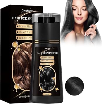 Black Colour Ha-ir Shampoo Care, Instant Hai-r Dyes Shampoo,3 in 1 Instant Hairs Dye Shampoos,Permanent Hair D/ye Sha/mpoo for Men and Women,Hai/r Colour Shamp/oo to Cover Grey Ha/ir