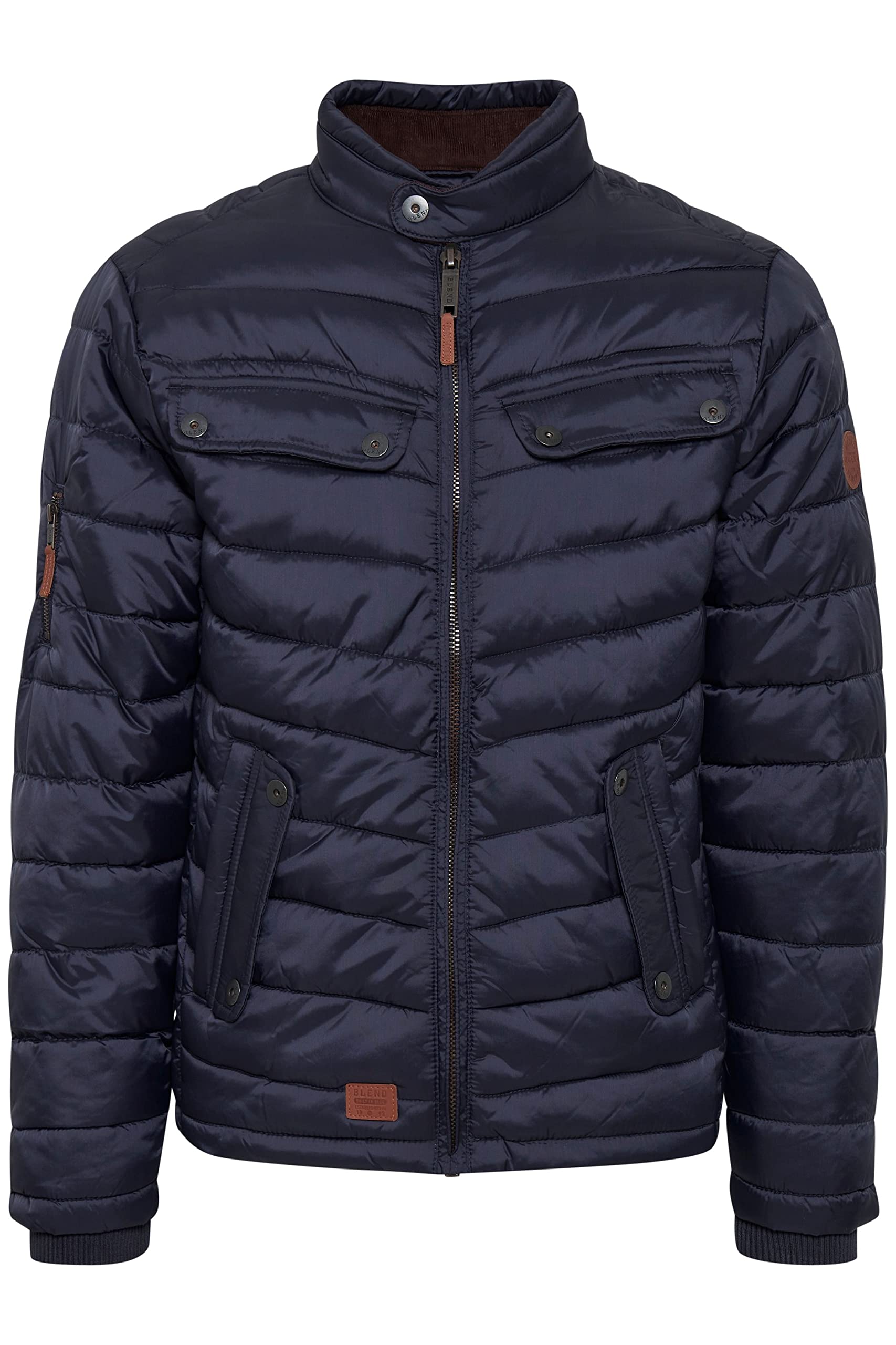 B Blend Men's Navy (70230) Blend Camaro Quilted Jacket Puffer Jacket Padded Jacket With Funnel Neck, Size:m, Colour: